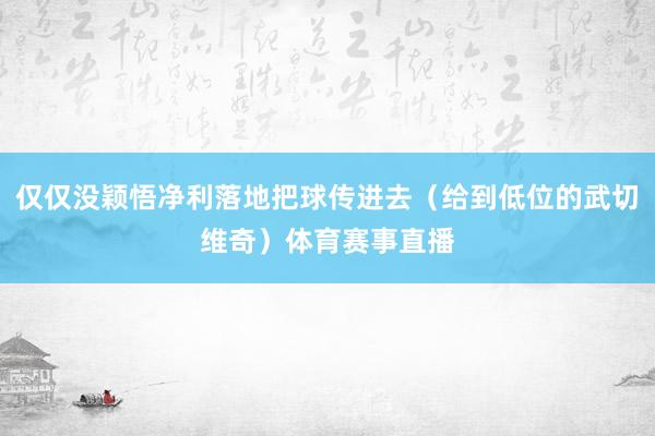仅仅没颖悟净利落地把球传进去（给到低位的武切维奇）体育赛事直播
