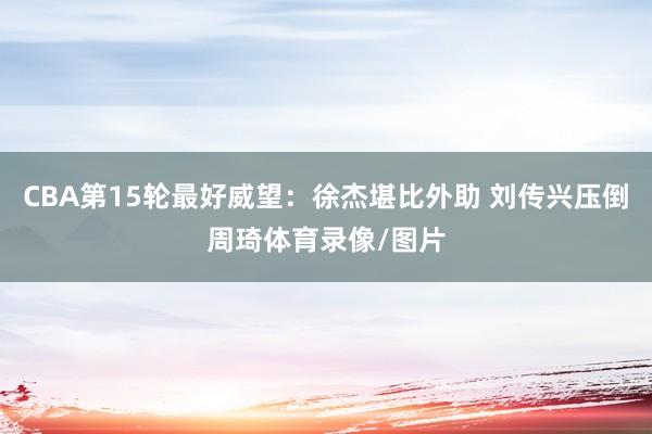 CBA第15轮最好威望：徐杰堪比外助 刘传兴压倒周琦体育录像/图片