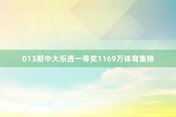 013期中大乐透一等奖1169万体育集锦