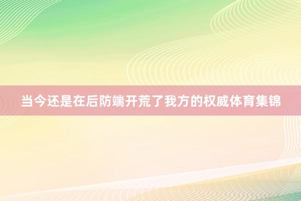 当今还是在后防端开荒了我方的权威体育集锦