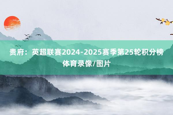 贵府：英超联赛2024-2025赛季第25轮积分榜体育录像/图片