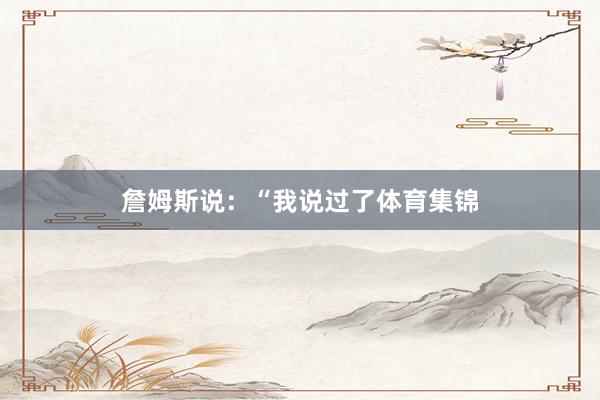 詹姆斯说：“我说过了体育集锦