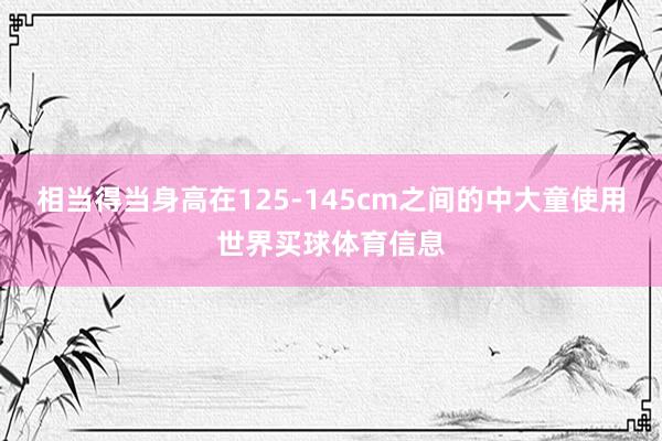 相当得当身高在125-145cm之间的中大童使用世界买球体育信息