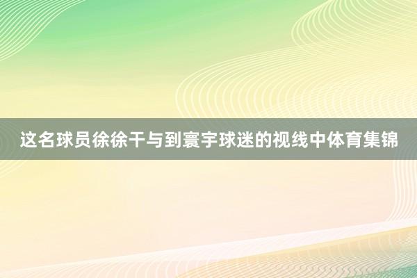 这名球员徐徐干与到寰宇球迷的视线中体育集锦