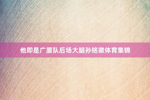 他即是广厦队后场大脑孙铭徽体育集锦