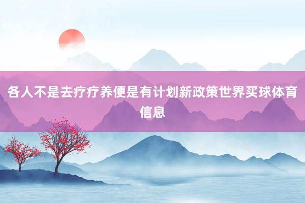 各人不是去疗疗养便是有计划新政策世界买球体育信息