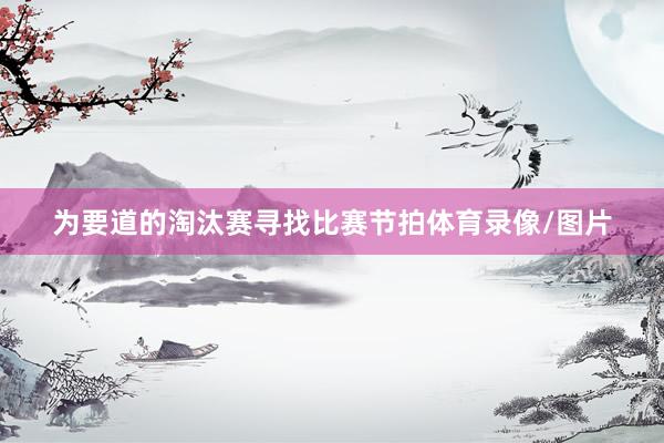 为要道的淘汰赛寻找比赛节拍体育录像/图片