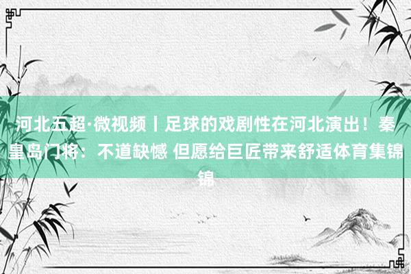 河北五超·微视频丨足球的戏剧性在河北演出！秦皇岛门将：不道缺憾 但愿给巨匠带来舒适体育集锦
