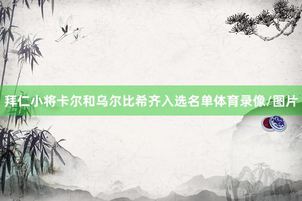 拜仁小将卡尔和乌尔比希齐入选名单体育录像/图片