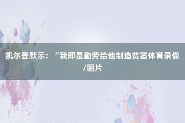 凯尔登默示：“我即是勤劳给他制造贫窭体育录像/图片